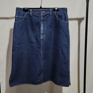 Newport Sportswear jean skirt vintage blue denim Western retro boho cowgirl 80s